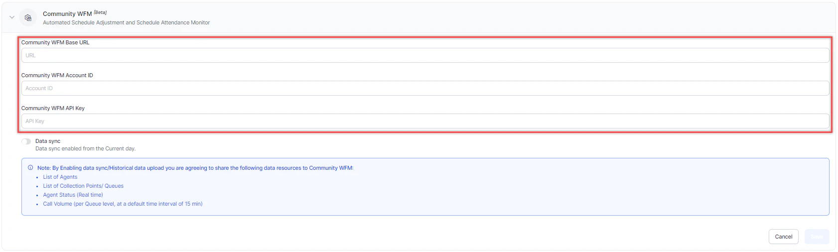 Base URL, Account ID, and API key