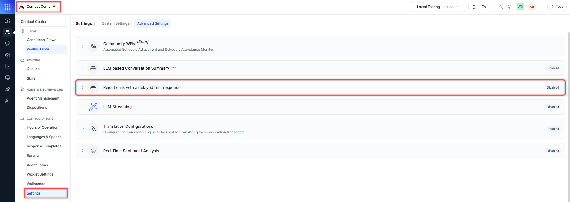 Reject Calls With a Delayed First Response