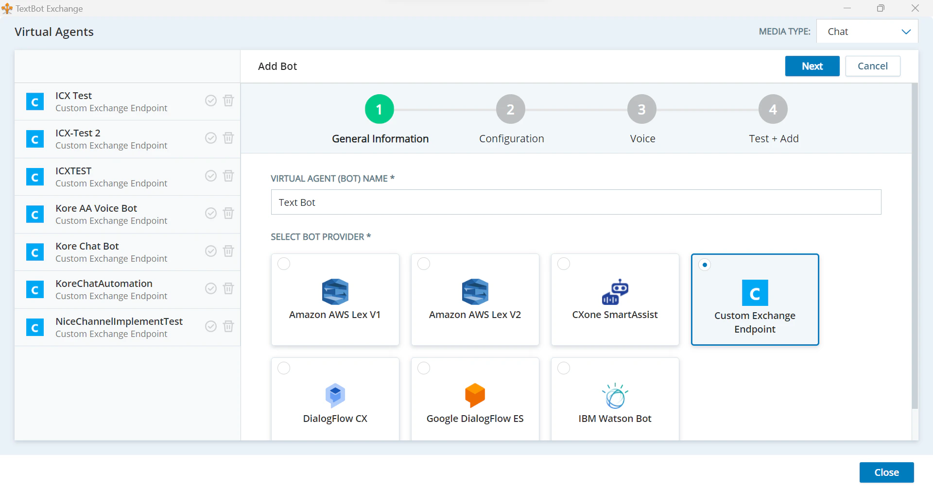 Custom Exchange endpoint