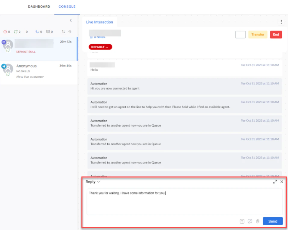 Send Standard Response