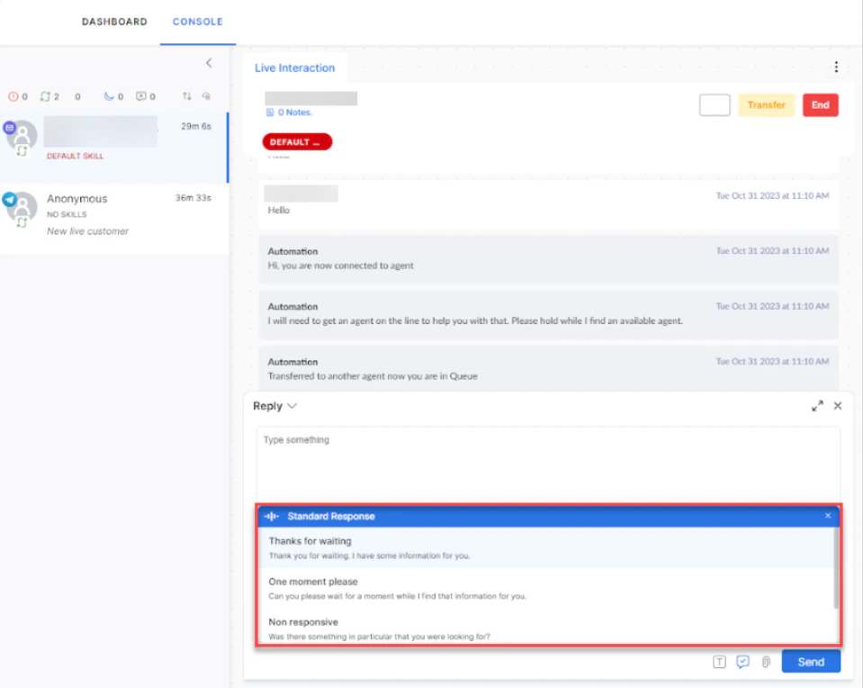 Standard Response Templates