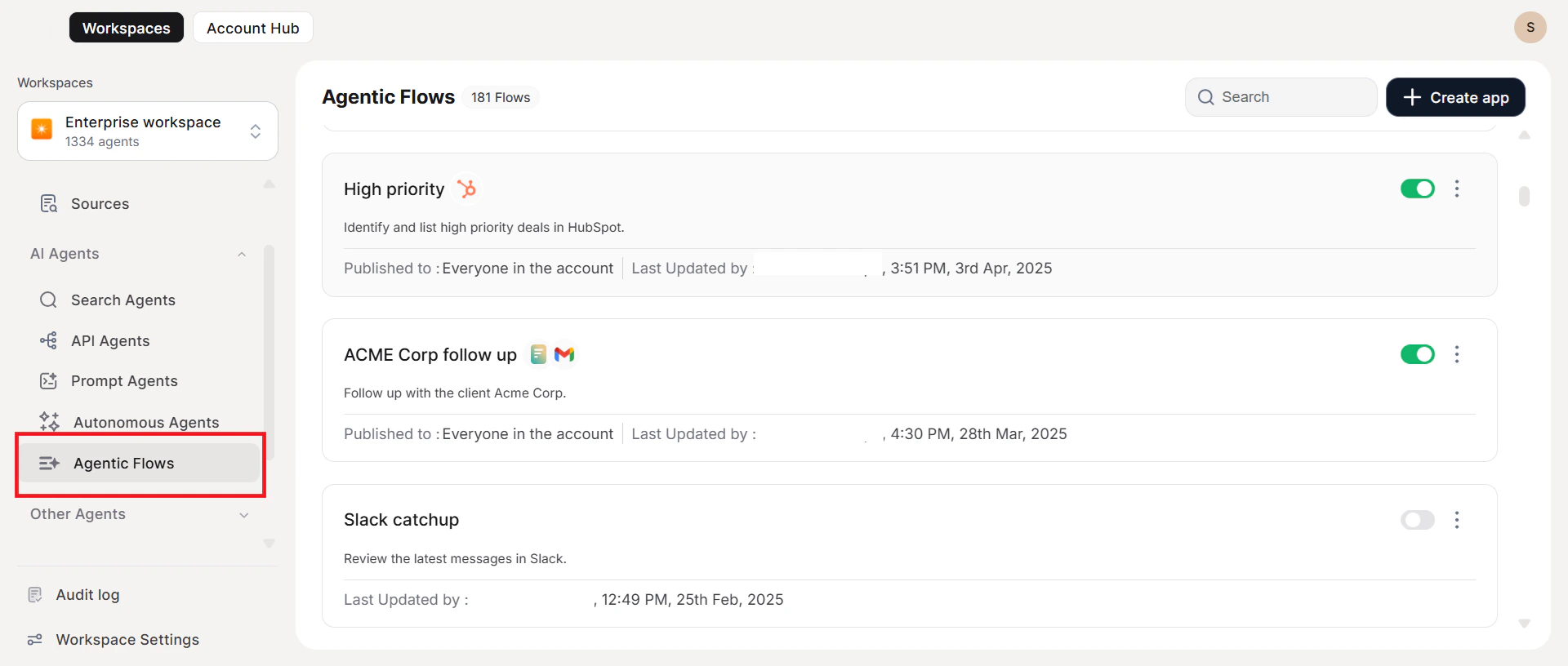 Admin Console - Agentic Flow