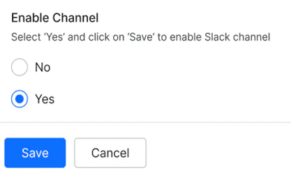 enable slack channel