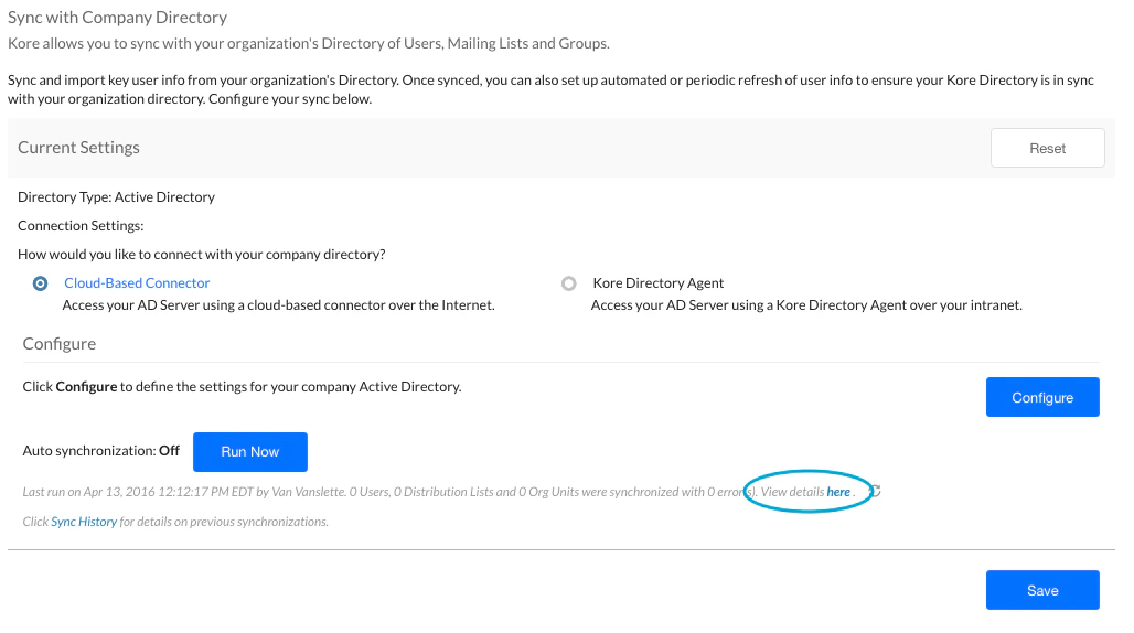 View Last Run Report