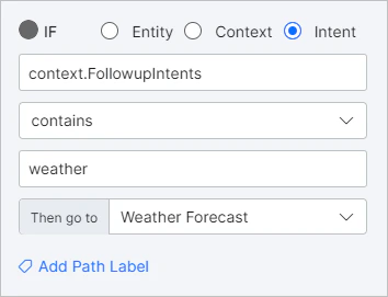 Select Follow-up intent