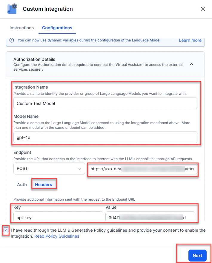 Configuration Details Next