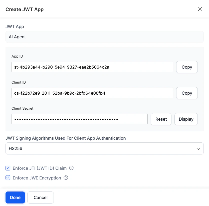 App creation successful