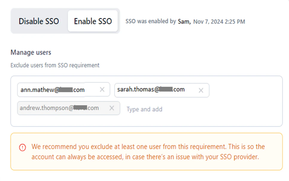 exclude multiple users