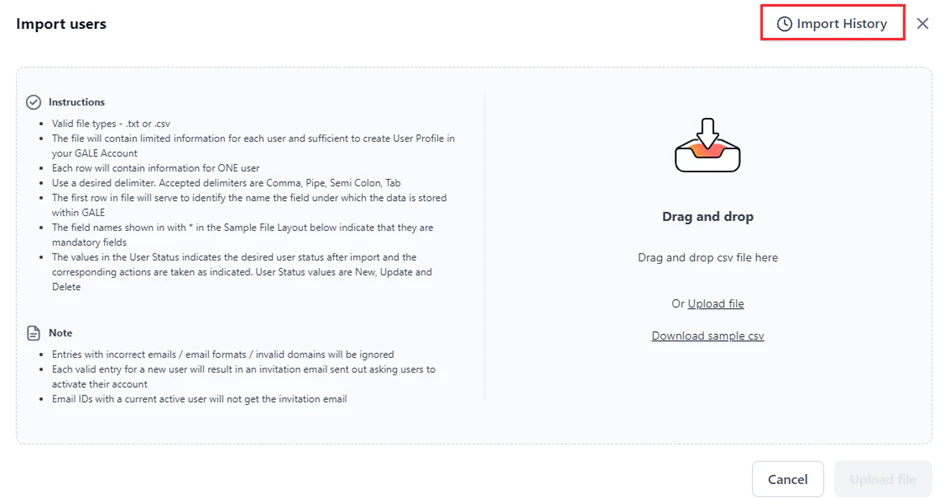 click import history