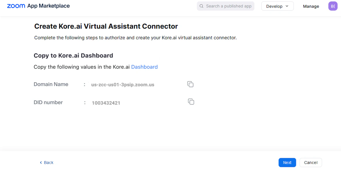 Domain Name and DID Number