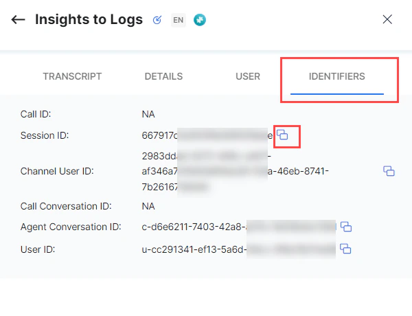 Insights to Logs Session ID