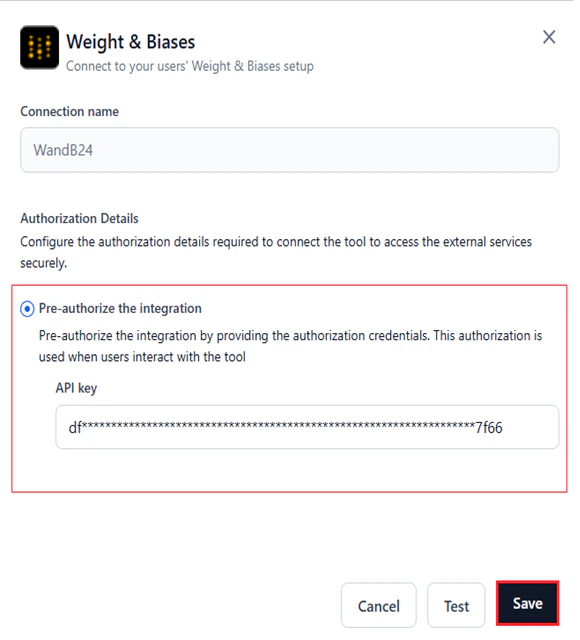 save edited integration