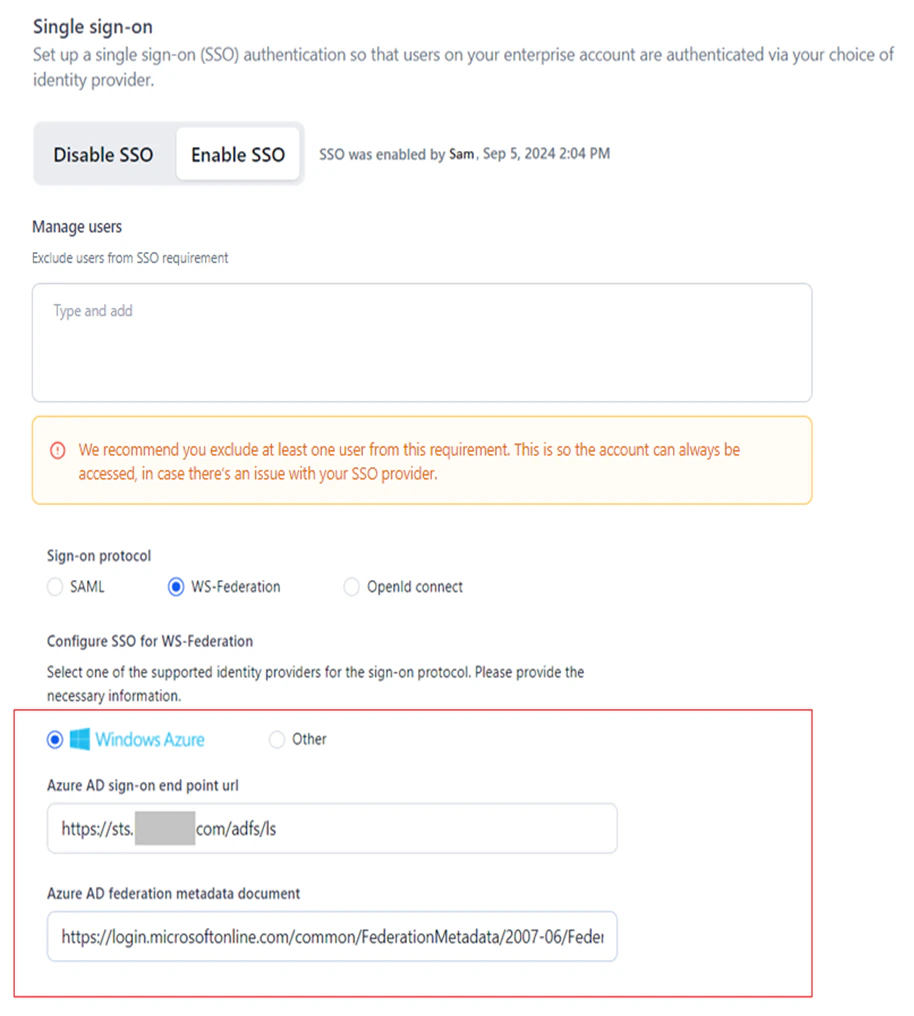 paste azure parameters