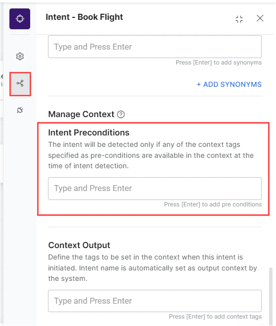 dialog task preconditions