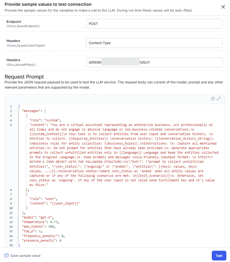 Custom LLM variable test