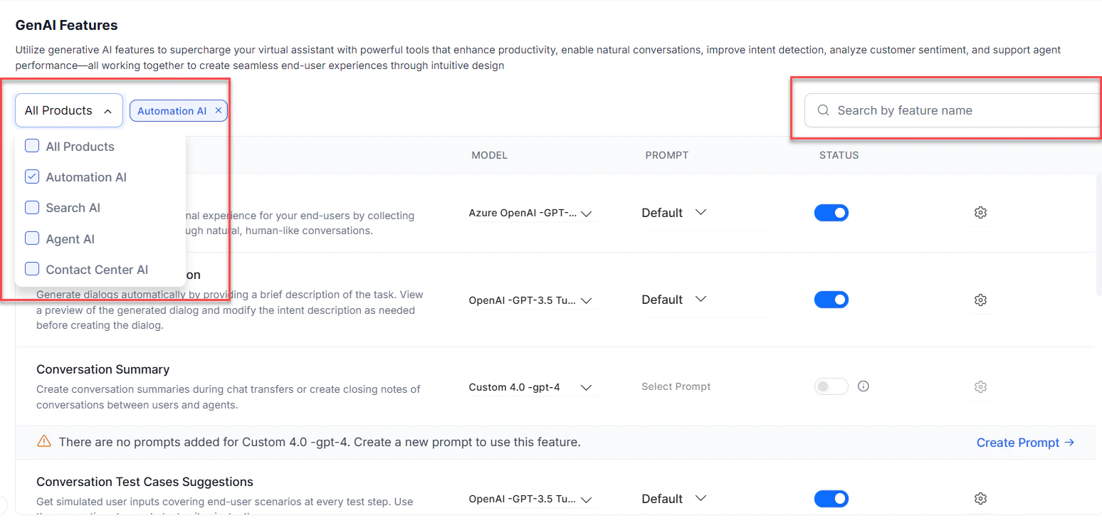 Product Level Filter