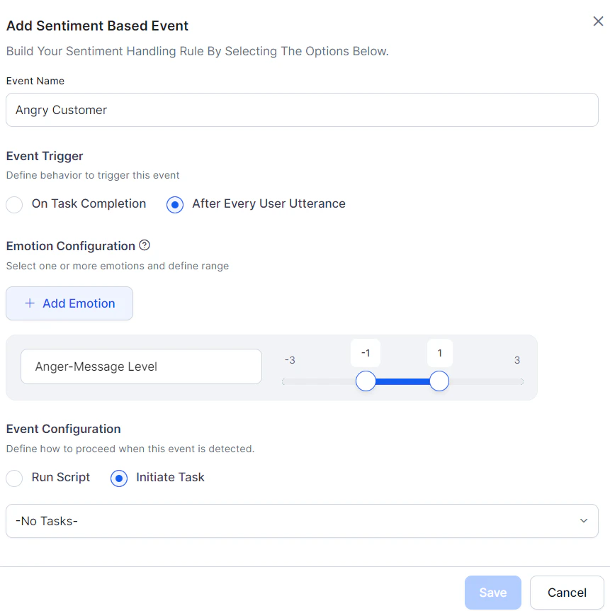 add sentiment based event