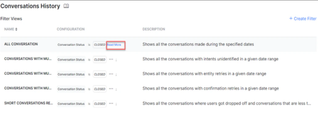 View Prebuilt Filters