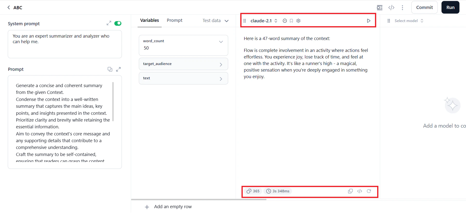 Model column options