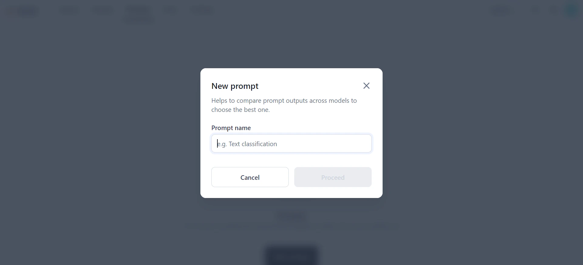 New prompt dialog