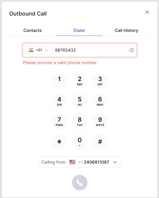 Invalid Phone Number