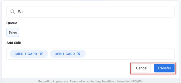 Queue Transfer Options