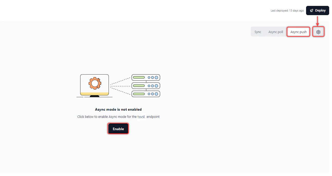 Enable async push settings