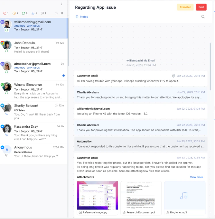 Collapsible Email Tiles