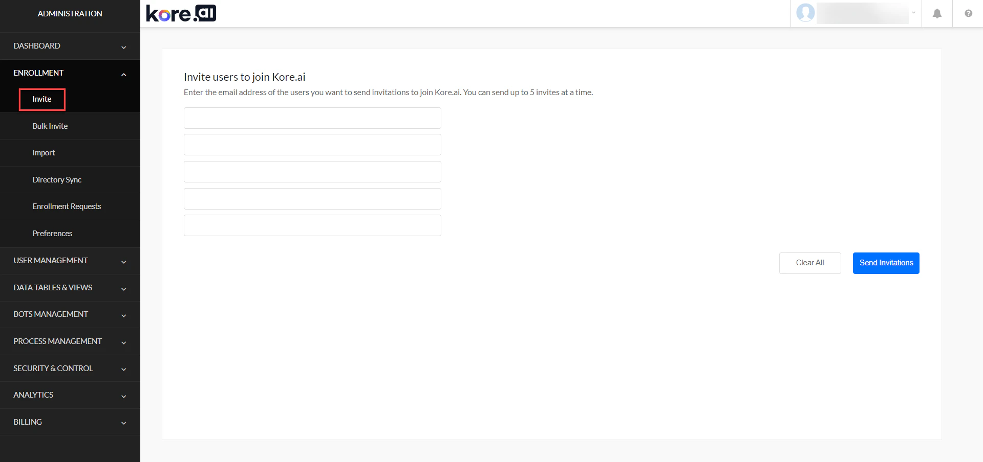 Invite Users via Admin Console