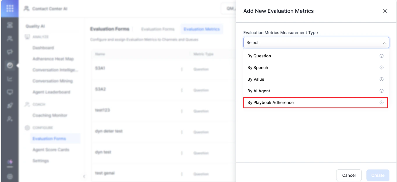 By Playbook Adherence Dropdown