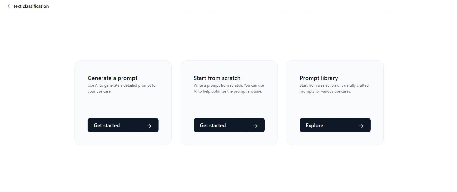 Prompts landing page