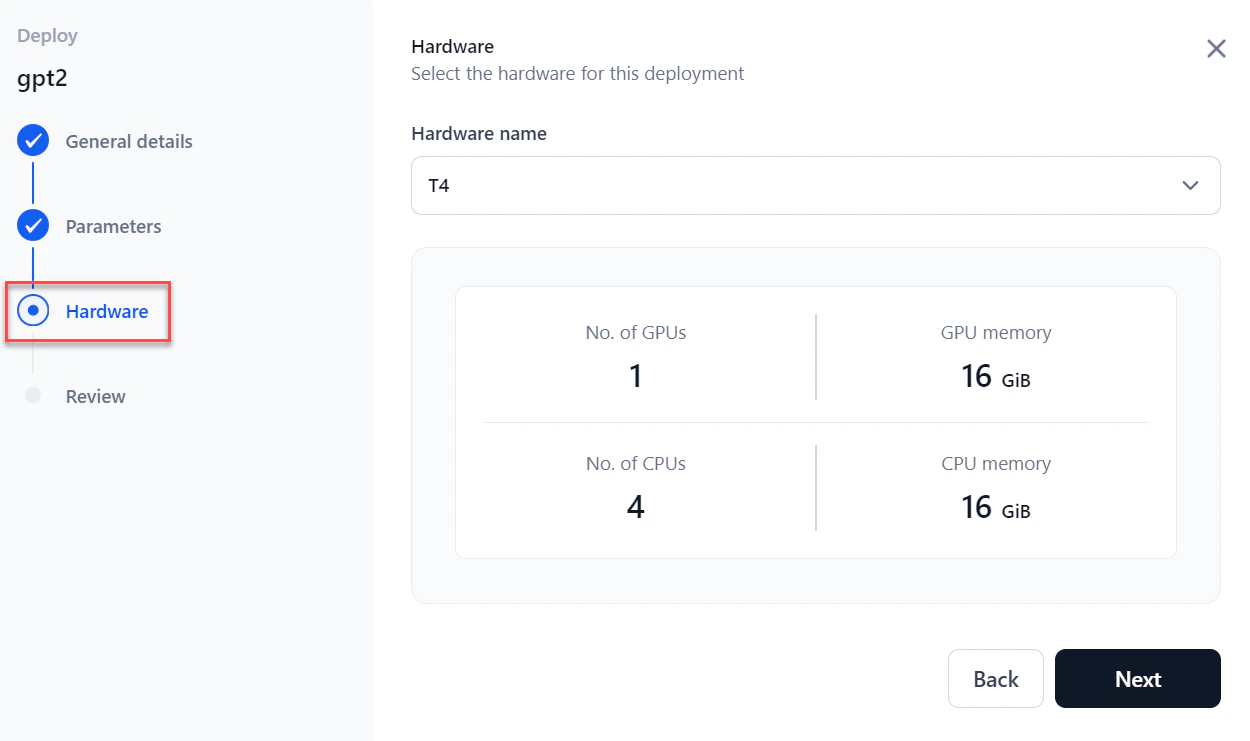 Deploy Fine-Tuned Hardware Section