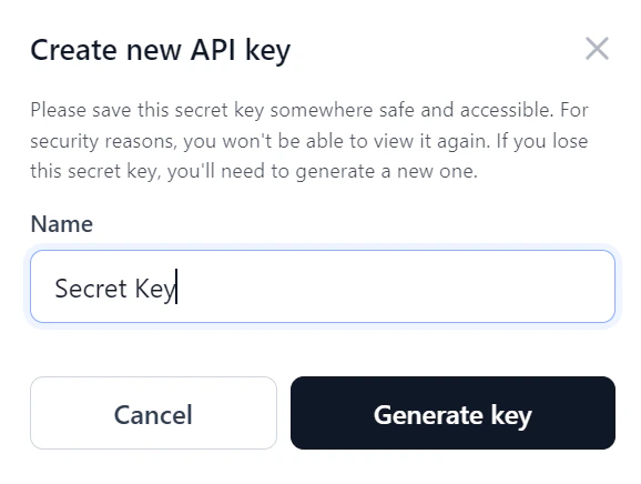 Generate API Key