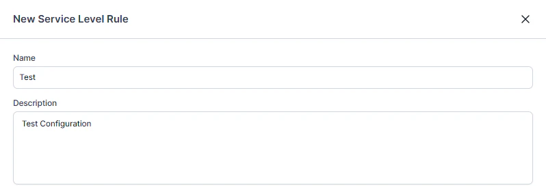 SLA Name & Description