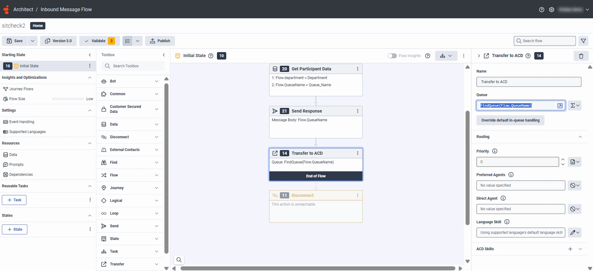 Flow variable mapping