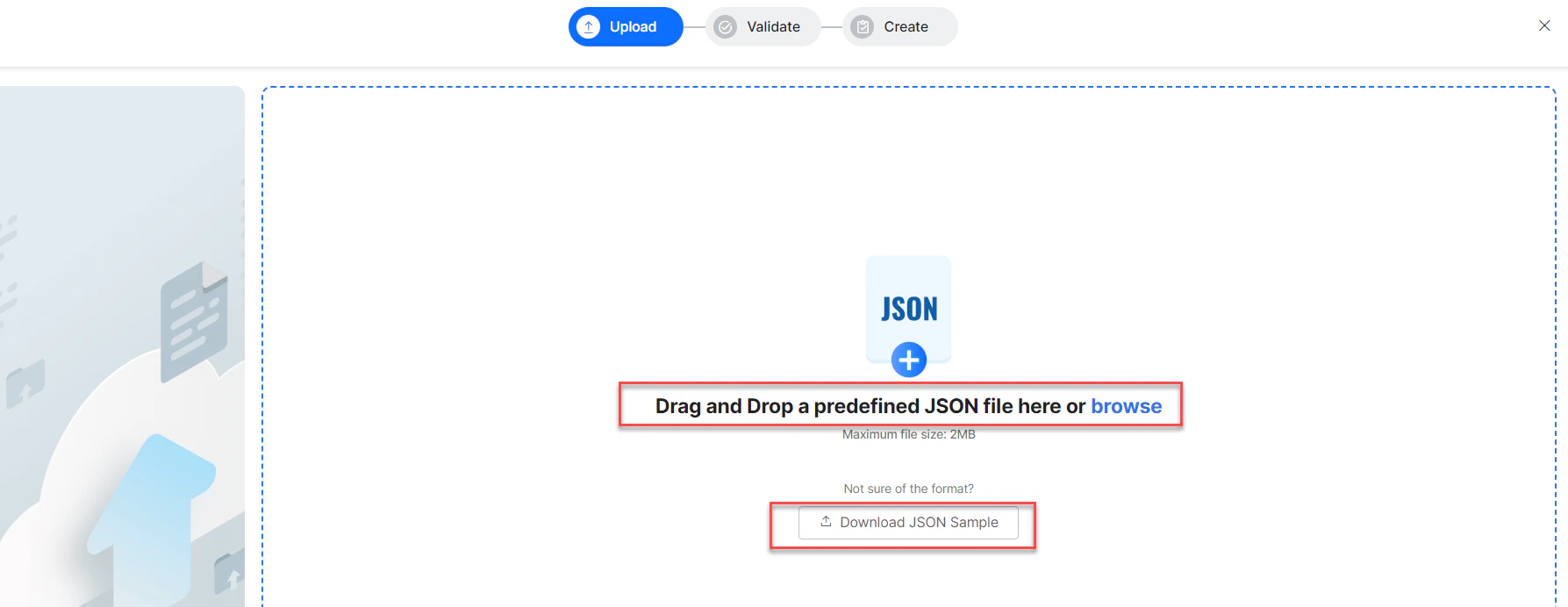 Browse for the JSON file