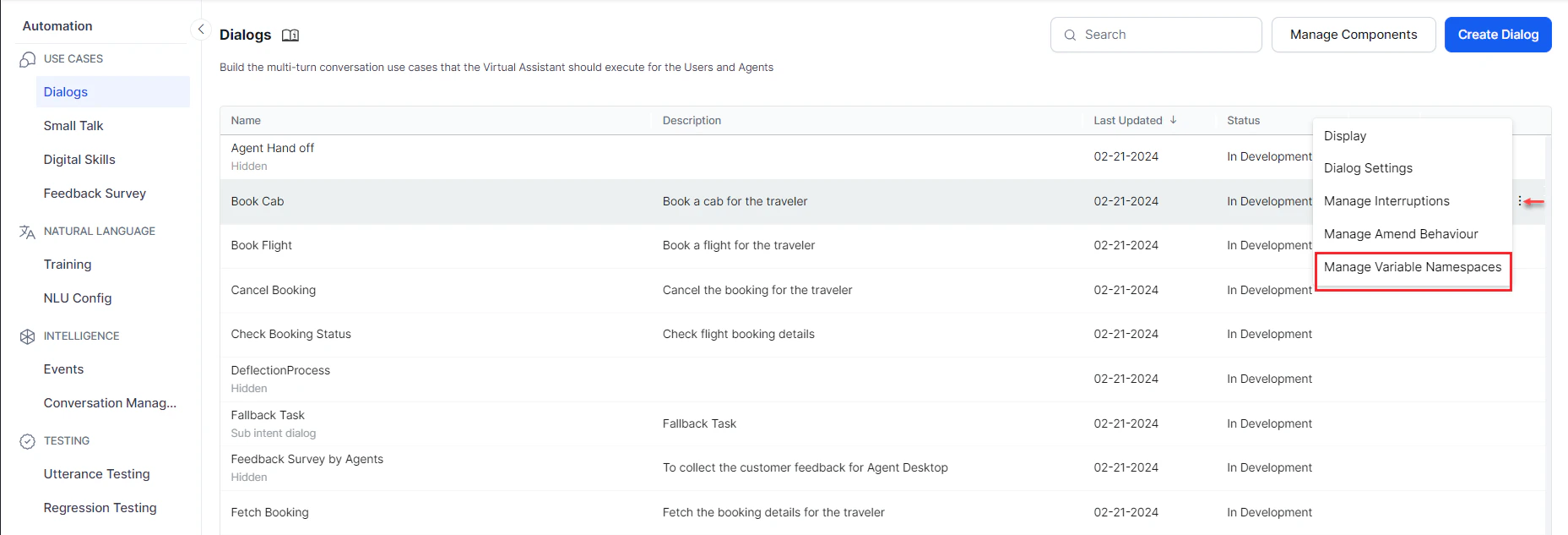 Manage variable namespace