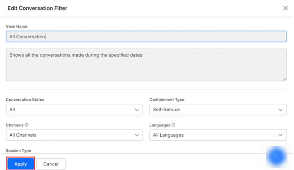 Edit a Conversation Filter