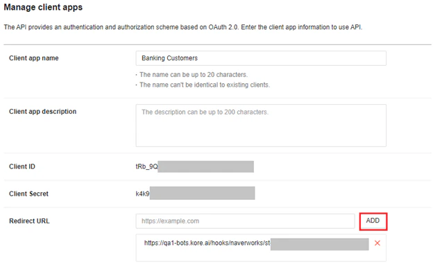manage naverworks client
