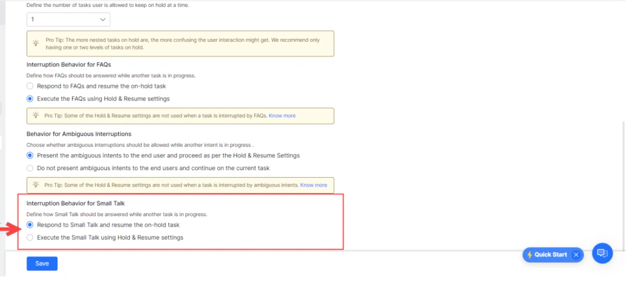 small talk interruption behavior