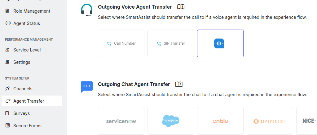 Outgoing Voice Agent Transfer