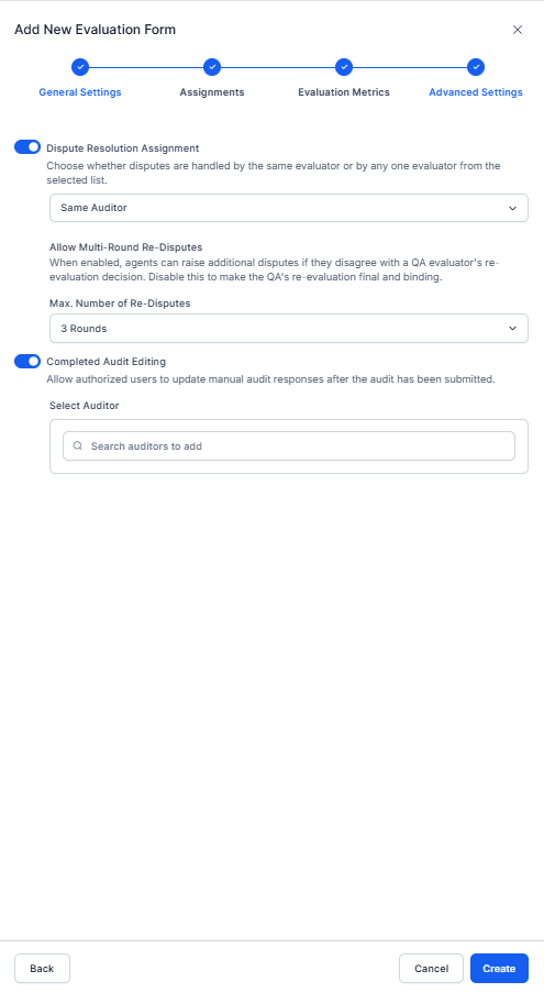 Evaluation Metrics Dispute Allocation