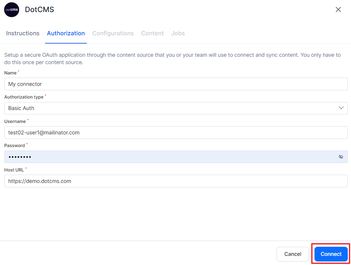 Connector Authorization