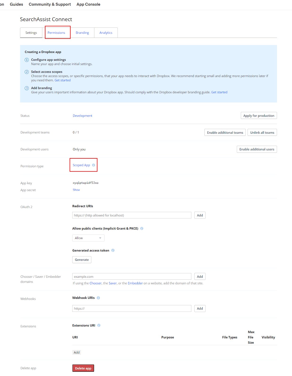 App permissions
