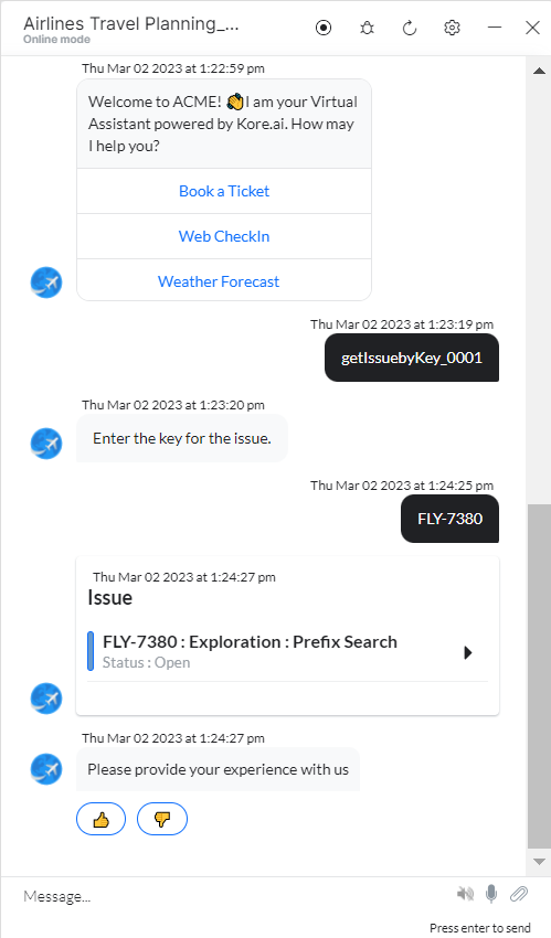 VA prompt to find issue by key