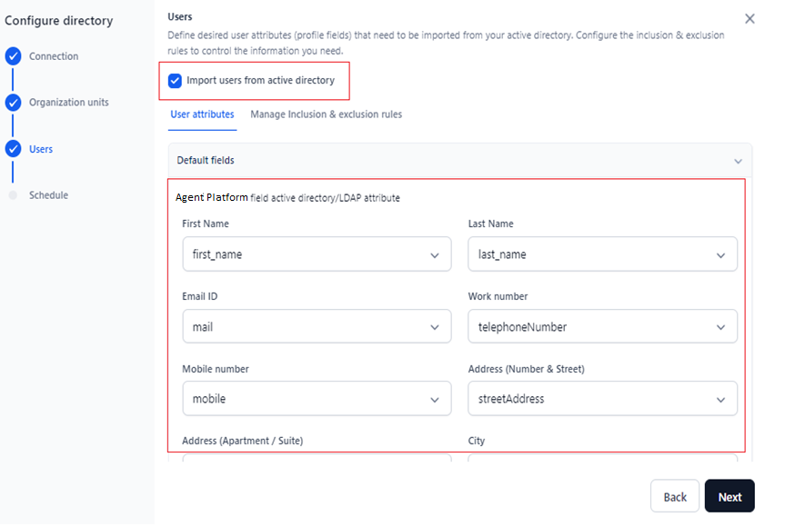 default fields
