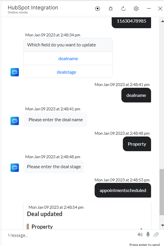 VA prompts to update deal