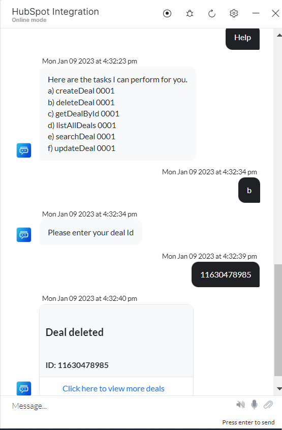VA prompt to delete deal