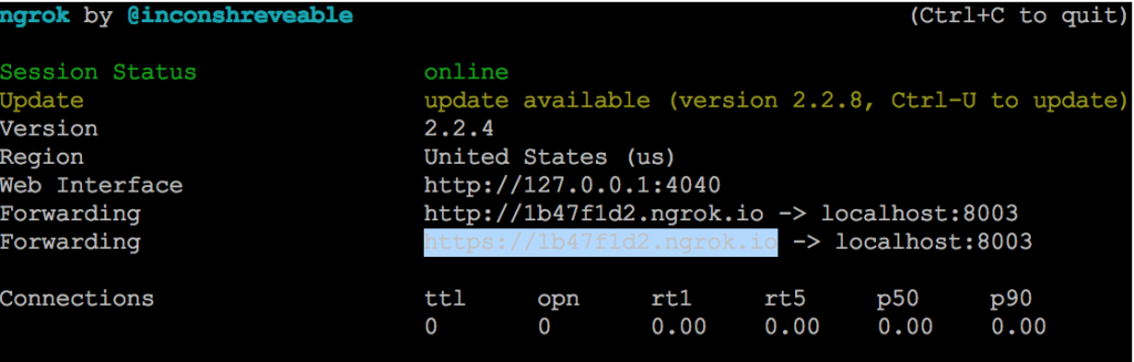 ngrok status