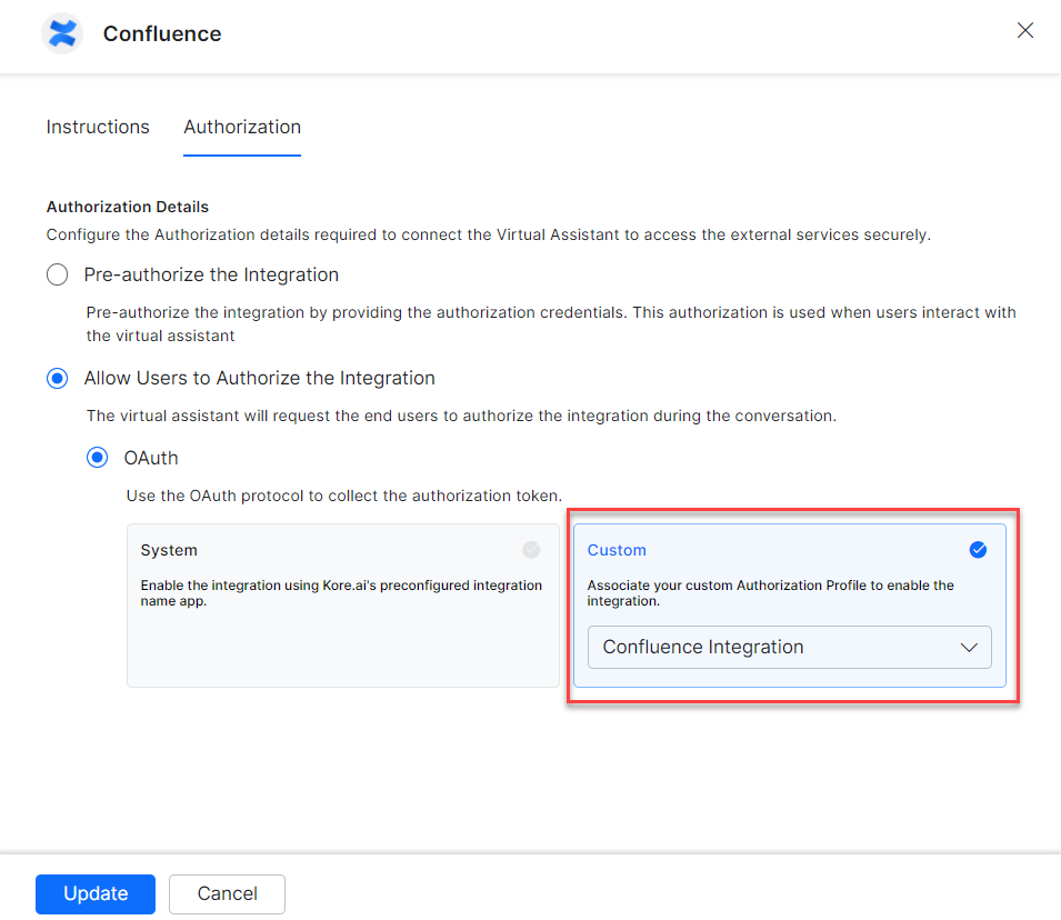 Select existing profile